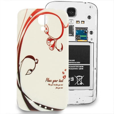 For Galaxy S IV / i9500 Illustration Style Diamond Plastic Material  Back Cover (Budding Flower Vine Pattern)