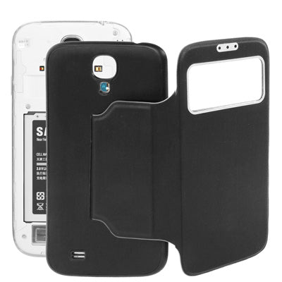 For Galaxy S IV / i9500 Sleep / Wake-up Function Call Display Flip Leather Case with  Back Cover & Holder