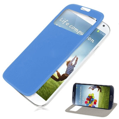 For Galaxy S IV / i9500 Sleep / Wake-up Function Call Display Flip Leather Case with  Back Cover & Holder