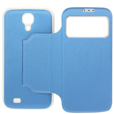 For Galaxy S IV / i9500 Sleep / Wake-up Function Call Display Flip Leather Case with  Back Cover & Holder