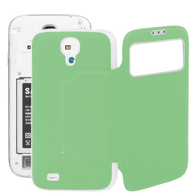 For Galaxy S IV / i9500 Sleep / Wake-up Function Call Display Flip Leather Case with  Back Cover & Holder