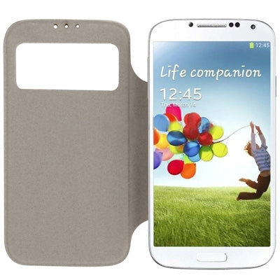 For Galaxy S IV / i9500 Sleep / Wake-up Function Call Display Flip Leather Case with  Back Cover & Holder