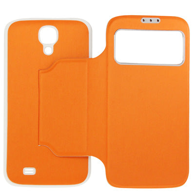 For Galaxy S IV / i9500 Sleep / Wake-up Function Call Display Flip Leather Case with  Back Cover & Holder