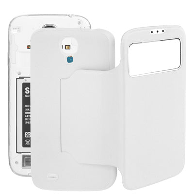 For Galaxy S IV / i9500 Sleep / Wake-up Function Call Display Flip Leather Case with  Back Cover & Holder