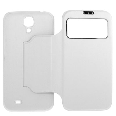 For Galaxy S IV / i9500 Sleep / Wake-up Function Call Display Flip Leather Case with  Back Cover & Holder