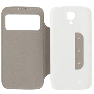 For Galaxy S IV / i9500 Sleep / Wake-up Function Call Display Flip Leather Case with  Back Cover & Holder