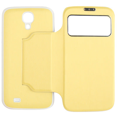 For Galaxy S IV / i9500 Sleep / Wake-up Function Call Display Flip Leather Case with  Back Cover & Holder