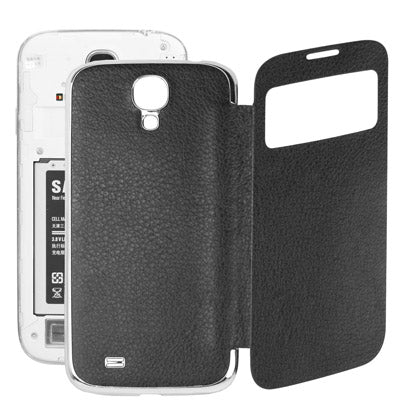 For Galaxy S IV / i9500 Litchi Texture Call Display Flip Leather Case with Sleep / Wake-up Function  Back Cover