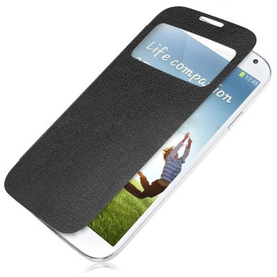 For Galaxy S IV / i9500 Litchi Texture Call Display Flip Leather Case with Sleep / Wake-up Function  Back Cover