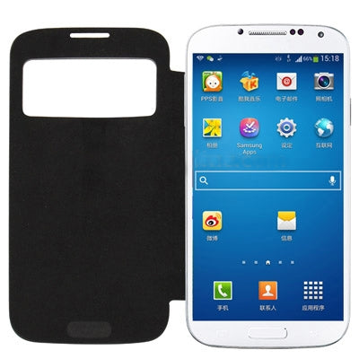 For Galaxy S IV / i9500 Litchi Texture Call Display Flip Leather Case with Sleep / Wake-up Function  Back Cover