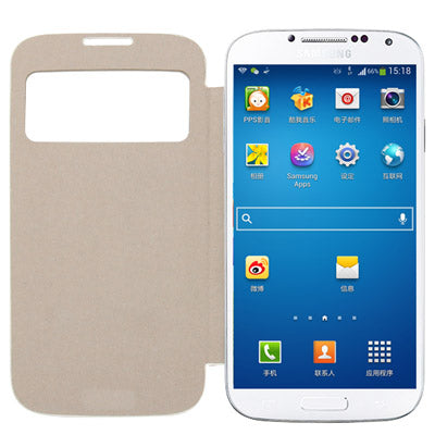 For Galaxy S IV / i9500 Litchi Texture Call Display Flip Leather Case with Sleep / Wake-up Function  Back Cover