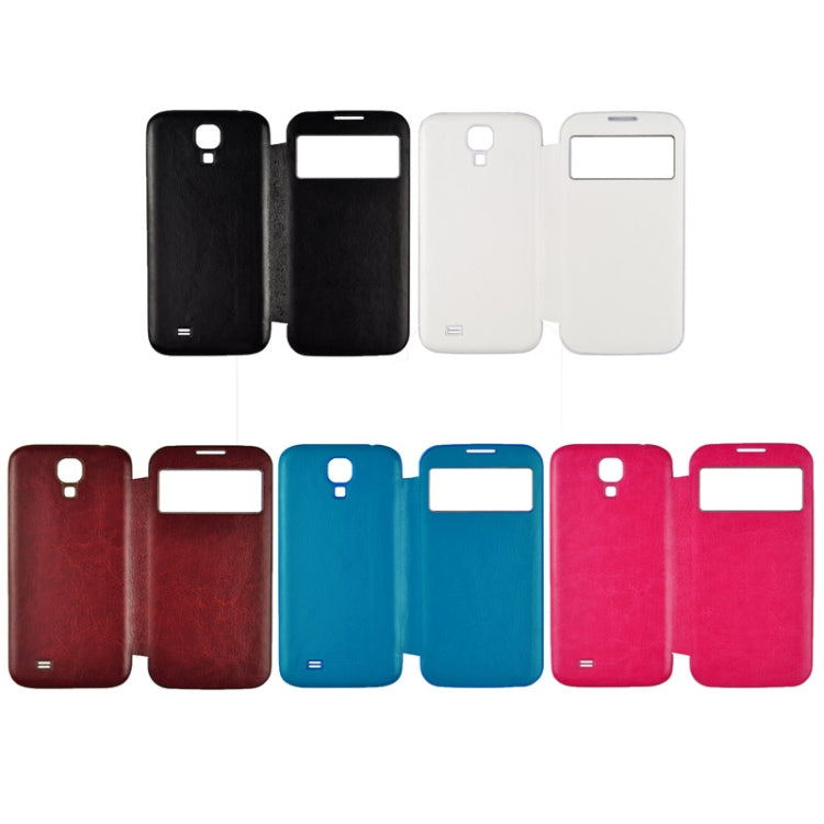 For Galaxy S IV / i9500 Crazy Horse Texture Flip Leather Case + Plastic  Back Cover with Call Display ID