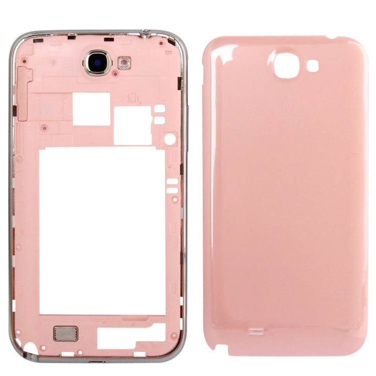 For Galaxy Note II / N7100 Original Full Housing Chassis with Back Cover + Volume Button (Pink)