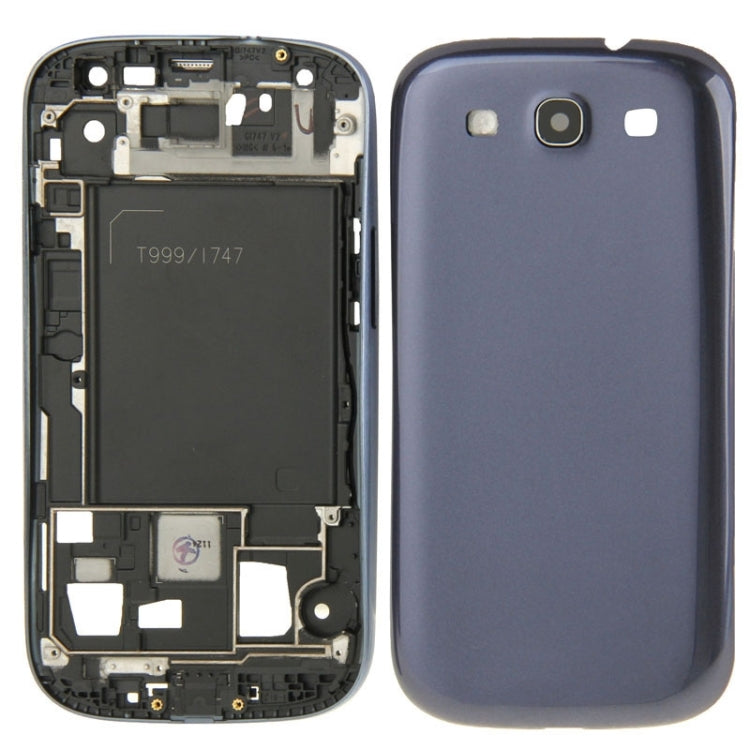 For Galaxy S III / i747 Full Housing LCD Frame Bezel Plate  + Back Cover (Blue)