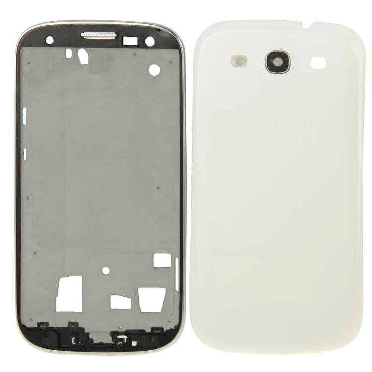 For Galaxy SIII CDMA / i535 / R530 Full Housing LCD Frame Bezel Plate  + Back Cover (White)