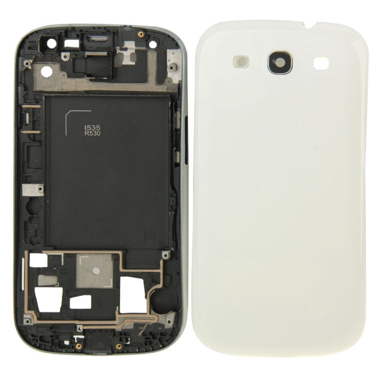 For Galaxy SIII CDMA / i535 / R530 Full Housing LCD Frame Bezel Plate  + Back Cover (White)