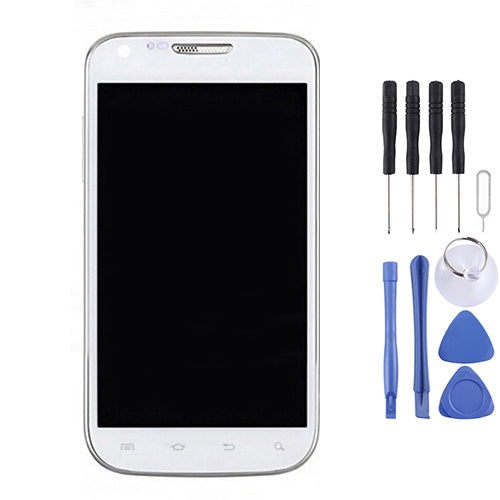 LCD Display + Touch Panel with Frame  for Galaxy S II / T-mobile T989(White)