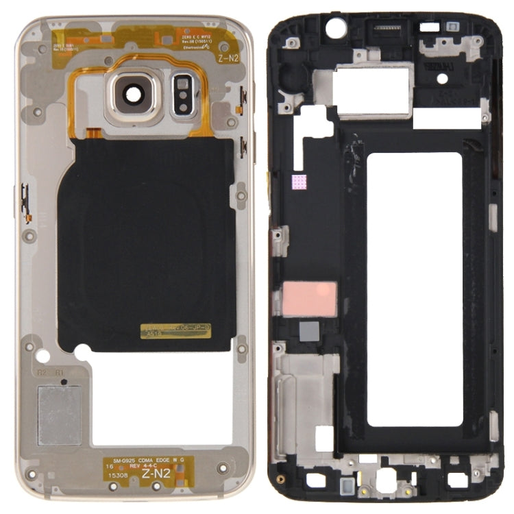 For Galaxy S6 Edge / G925 Full Housing Cover (Front Housing LCD Frame Bezel Plate + Back Plate Housing Camera Lens Panel )