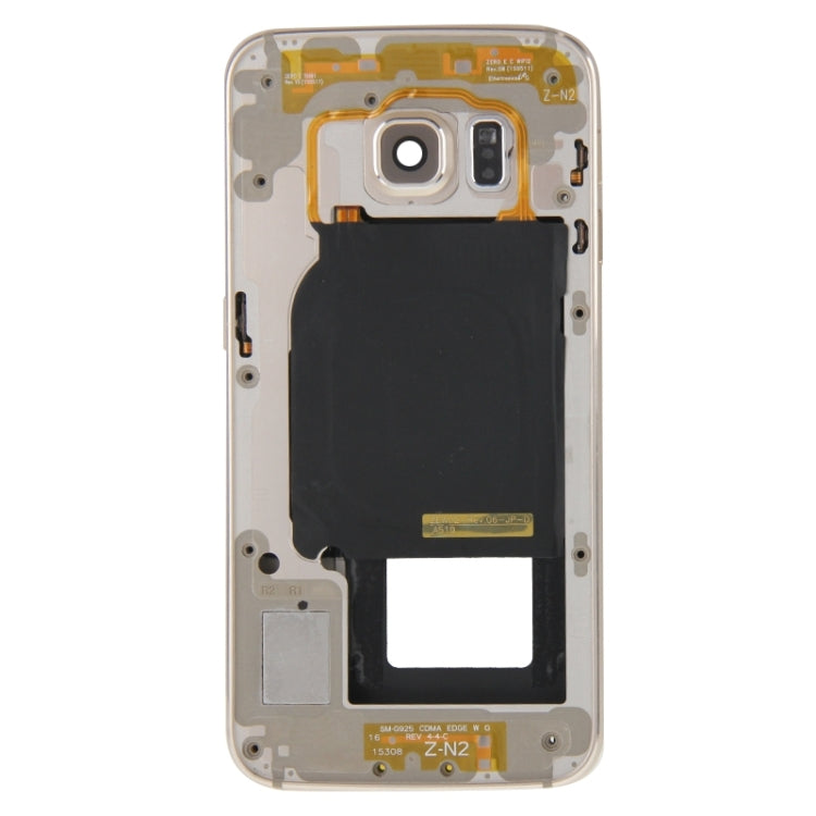 For Galaxy S6 Edge / G925 Full Housing Cover (Front Housing LCD Frame Bezel Plate + Back Plate Housing Camera Lens Panel )