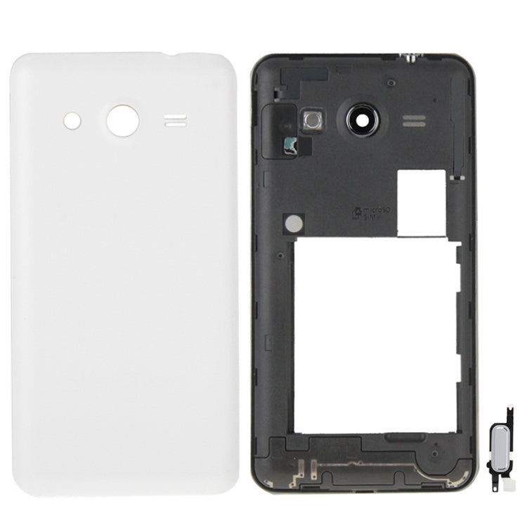 For Galaxy Core 2 / G355 Full Housing Cover (Middle Frame Bezel + Battery Back Cover) + Home Button