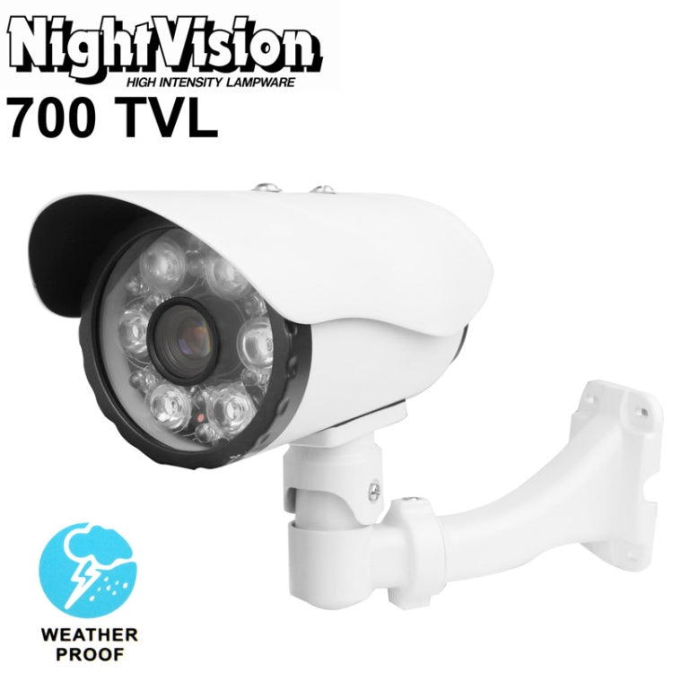 1 / 3 inch Sony 700TVL 8mm Fixed Lens Array LED & Waterproof Color CCD Video Camera with Bracket, Support OSD Control, IR Distance: 80m