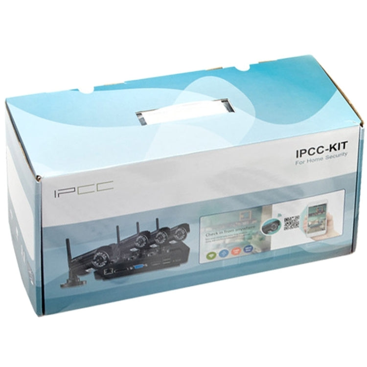 IPCC-KIT-13NW 4CH HD 720P P2P ONVIF 1.0 Mega Pixel Wireless Cloud IP Camera NVR Kit, Support Night Vision / Motion Detection, IR Distance: 10-20m
