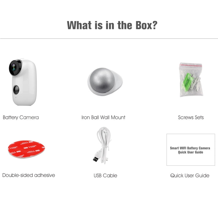 A3 WiFi Wireless IP65 Waterproof 720P IP Camera, Support Night Vision / Motion Detection / PIR Motion Sensor, Two-way Audio, Built-in 6000mAh Rechargeable Battery
