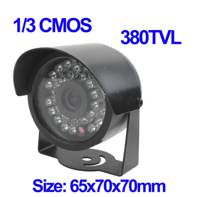 1/3 CMOS Color 380TVL 30 LED Mini Waterproof Camera(Black)