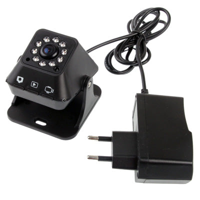 Digital CCD Camera Portable Surveillance Camera , 10 IR LED Light, Support TF Card, AVI Video format, Loop Recording & Motion Detection  / AV OUT function, Viewing Angle: 140 Degree(Black)