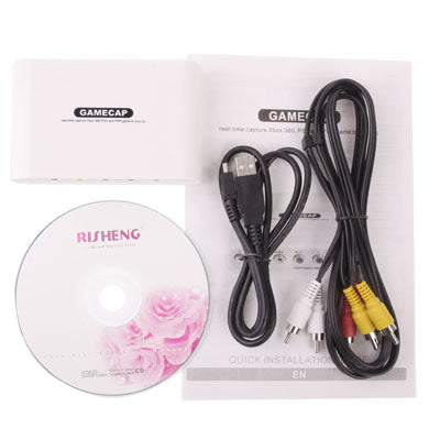 USB 2.0 Game Capture Device, Support 480i on TV, Capture XBOX 360 / PS3 Gaming(White)