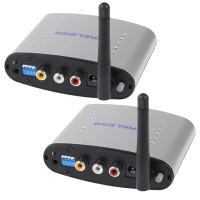 2.4GHz 4 Channels Wireless AV Transmitter & Receiver, Compatible with DVD, DVR, CCD Camera, IPTV, Satellite Set-Top Box and Other AV Output Devices, Maximum Transmission Distance: 150m