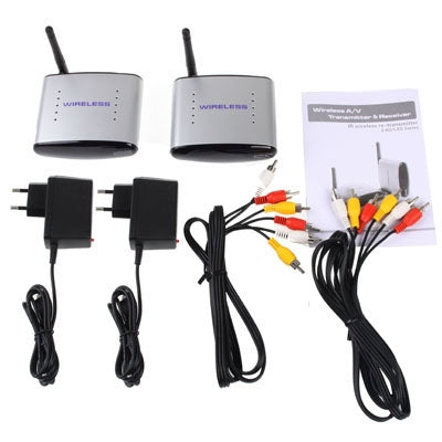 2.4GHz 4 Channels Wireless AV Transmitter & Receiver, Compatible with DVD, DVR, CCD Camera, IPTV, Satellite Set-Top Box and Other AV Output Devices, Maximum Transmission Distance: 150m