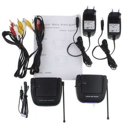 2.4GHz 4 Channels Wireless Audio / Video Transmitter & Receiver System with IR Extender Feature, Maximum Transmission Distance: 150m