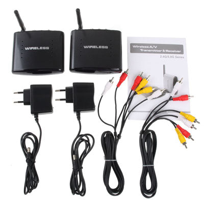 2.4GHz 4 Channels Wireless AV Transmitter & Receiver, Compatible with DVD, DVR, CCD Camera, IPTV, Satellite Set-Top Box and Other AV Output Devices, Maximum Transmission Distance: