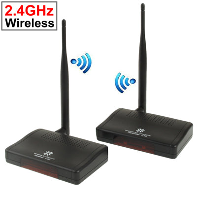 2.4GHz 4 Channels Wireless AV Transmitter & Receiver, Compatible with DVD, DVR, CCD Camera, IPTV, Satellite Set-Top Box and Other AV Output Devices, Maximum Transmission Distance: 300m(Black)