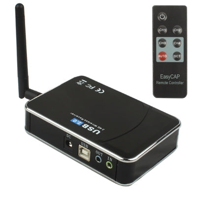 2.4GHz 4 Channels Wireless Receiver with Remote Controller, Support Motion Detection, USB 2.0 Audio Interface