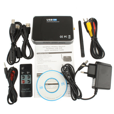 2.4GHz 4 Channels Wireless Receiver with Remote Controller, Support Motion Detection, USB 2.0 Audio Interface