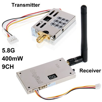 5.8G 400mW 9CH Wireless AV Transmitter & Receiver , Transmitting Range: 400-800m (In Open Fields)
