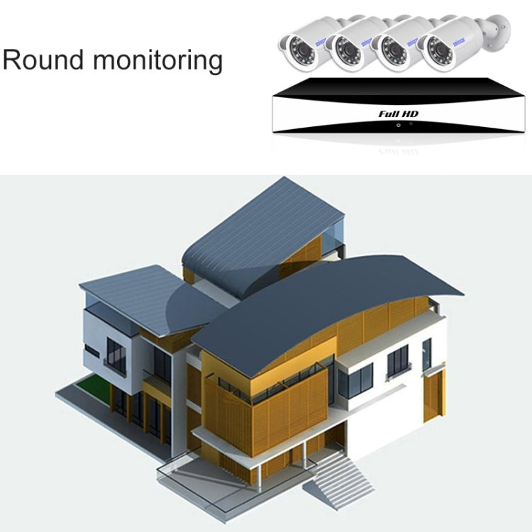szsinocam SN-AHK-40010B 4CH 720P H.264 1.0 Mega Pixel Bullet IP Camera AHD DVR Kit, Support Night Vision / Motion Detection, IR Distance: 20m