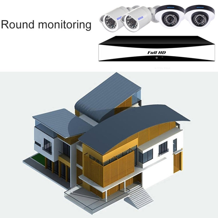 szsinocam SN-AHK-40010BD2 4CH 720P H.264 1.0 Mega Pixel Bullet IP Camera AHD DVR Kit, Support Night Vision / Motion Detection, IR Distance: 20m