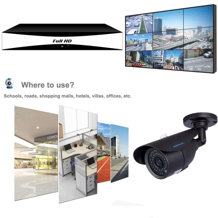 szsinocam SN-AHK-40010BD3 4CH 720P H.264 1.0 Mega Pixel Bullet IP Camera AHD DVR Kit, Support Night Vision / Motion Detection, IR Distance: 20m