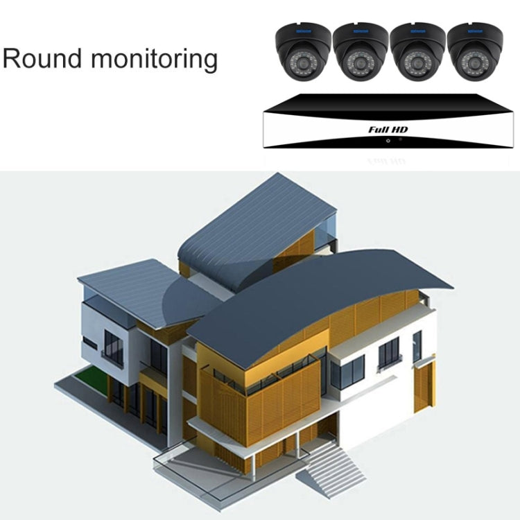 szsinocam SN-AHK-40010D 4CH 720P H.264 1.0 Mega Pixel Bullet IP Camera AHD DVR Kit, Support Night Vision / Motion Detection, IR Distance: 20m