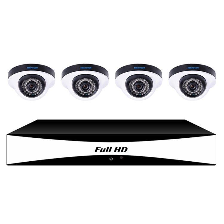 szsinocam SN-AHK-40010D2 4CH 720P H.264 1.0 Mega Pixel Bullet IP Camera AHD DVR Kit, Support Night Vision / Motion Detection, IR Distance: 20m