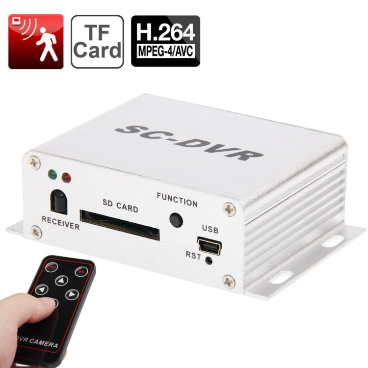 SC-DVR 1-CH Mini Digital Video Recorder with Motion Detected / Mixing / Audio / Touch / Alarm / Loop Recording & Remote Control, Support TF Card up to 32GB(Silver)