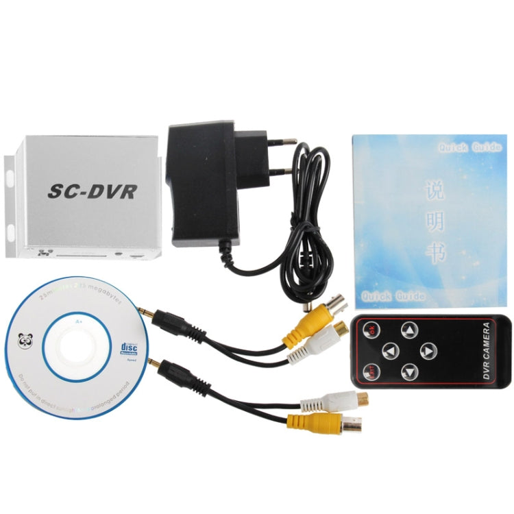 SC-DVR 1-CH Mini Digital Video Recorder with Motion Detected / Mixing / Audio / Touch / Alarm / Loop Recording & Remote Control, Support TF Card up to 32GB(Silver)