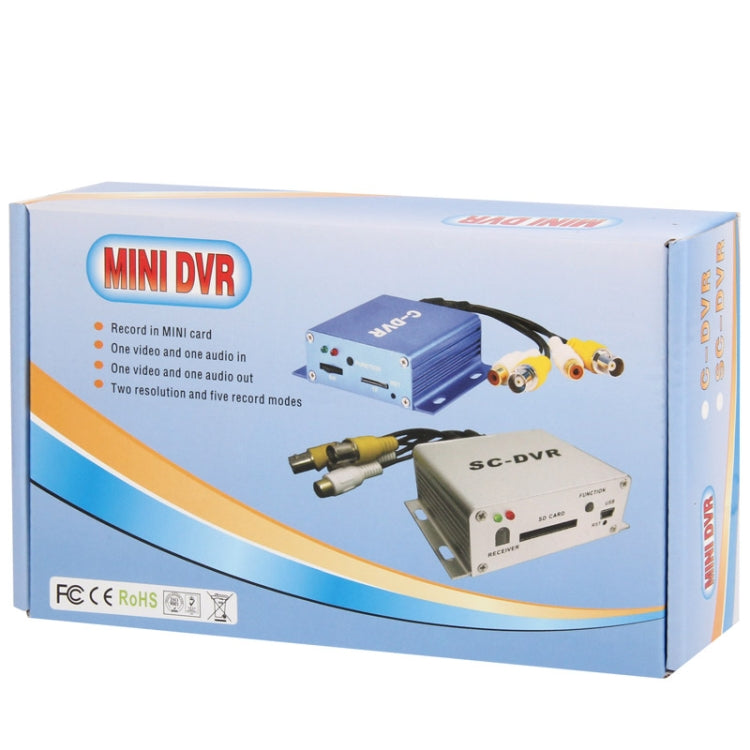 SC-DVR 1-CH Mini Digital Video Recorder with Motion Detected / Mixing / Audio / Touch / Alarm / Loop Recording & Remote Control, Support TF Card up to 32GB(Silver)