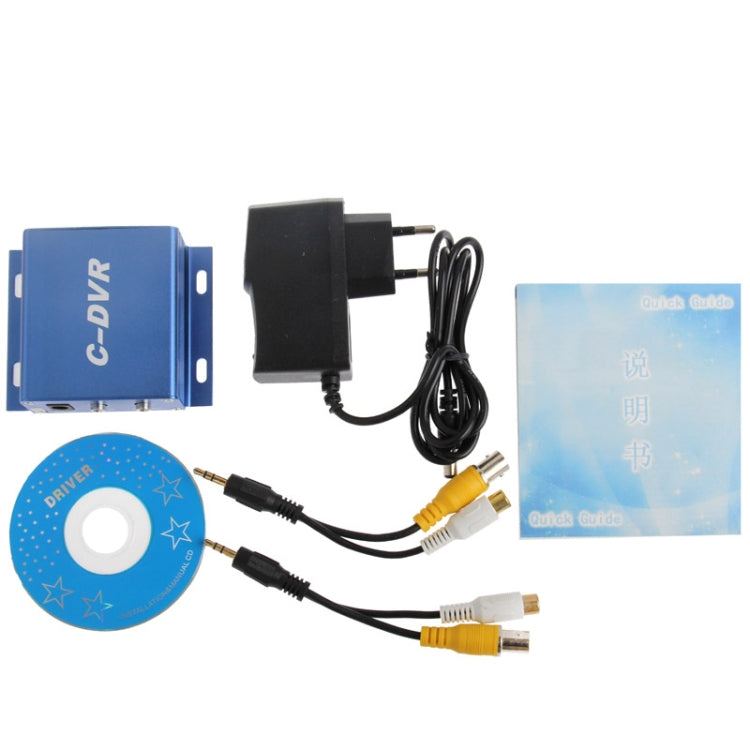 C-DVR 1-CH Mini Digital Video Recorder with Motion Detected / Mixing / Audio / Loop Recording, Support TF Card up to 32GB(Blue)