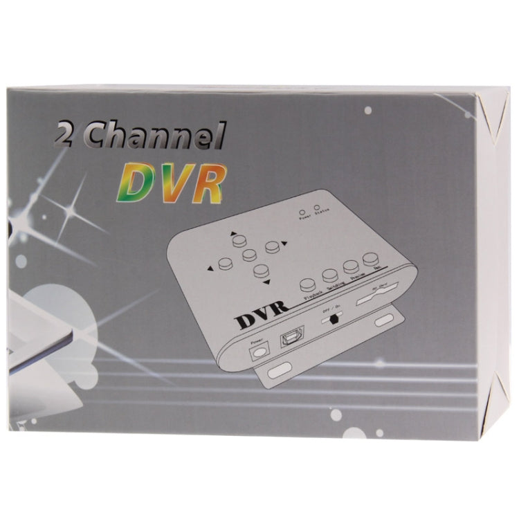 2 channels Mini DVR, Support SD Card, Can Be Connected to Two Cameras Simultaneously, Support Loop Recording(Black)