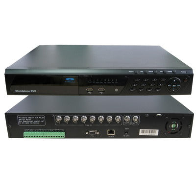 Stand-Alone DVR, H.264 Compression, SATA Hard disk, NO Audio, Video Input: 8 channel, BNC(Black)