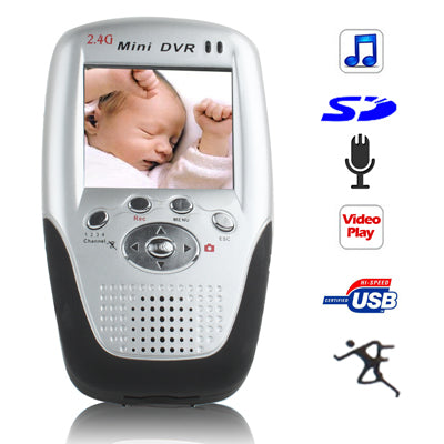 2.4GHz Multimedia LCD Wireless DVR Recording Receiver with Motion Detect Record / Mic(Silver)